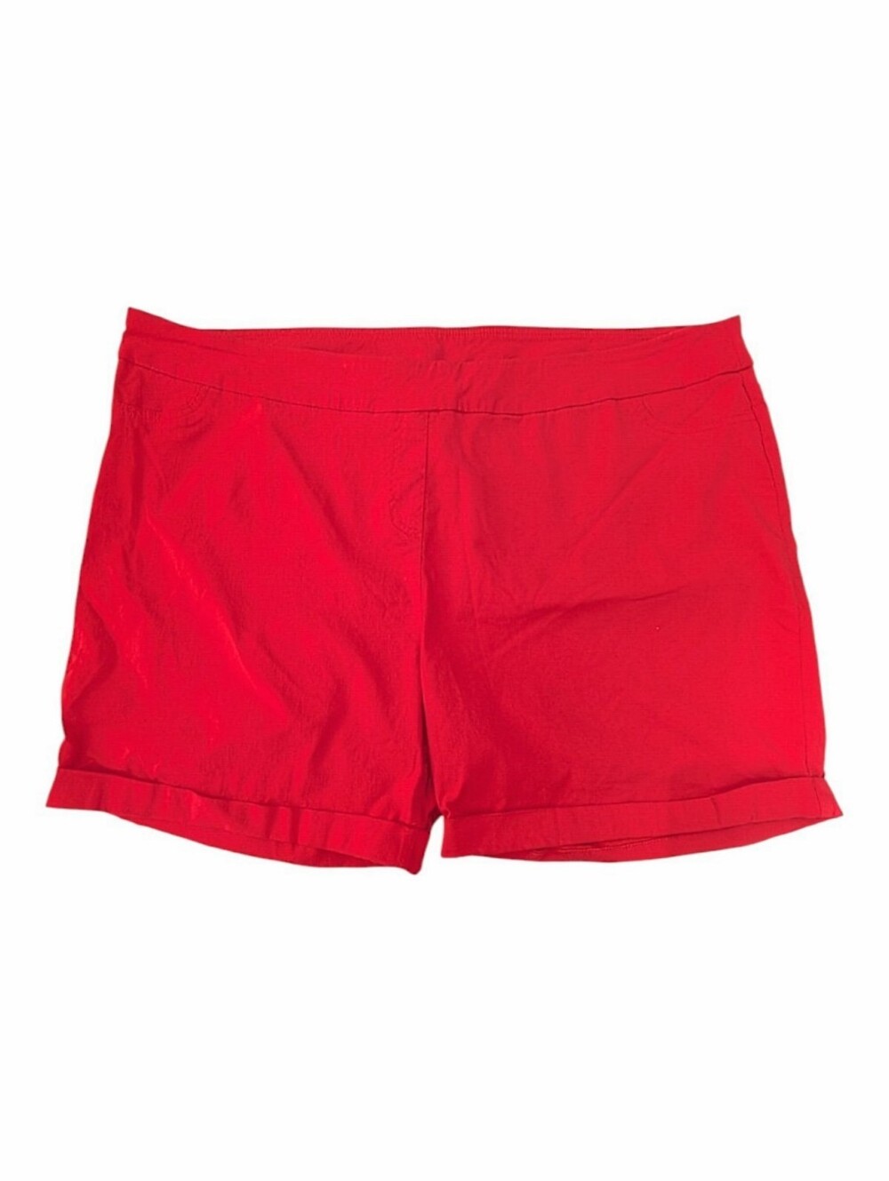 Soft Surroundings Red Pull-On Shorts Plus Sz 2X Back Pockets Basic Casual Summer